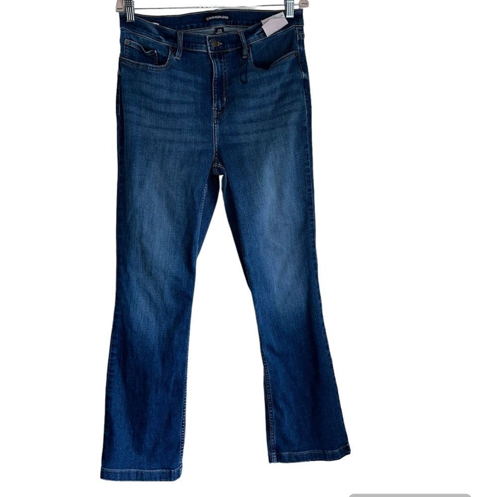 NWT CALVIN KLEIN‎ HIGH RISE WAISTED denim boot jean jeans pants size 14 32